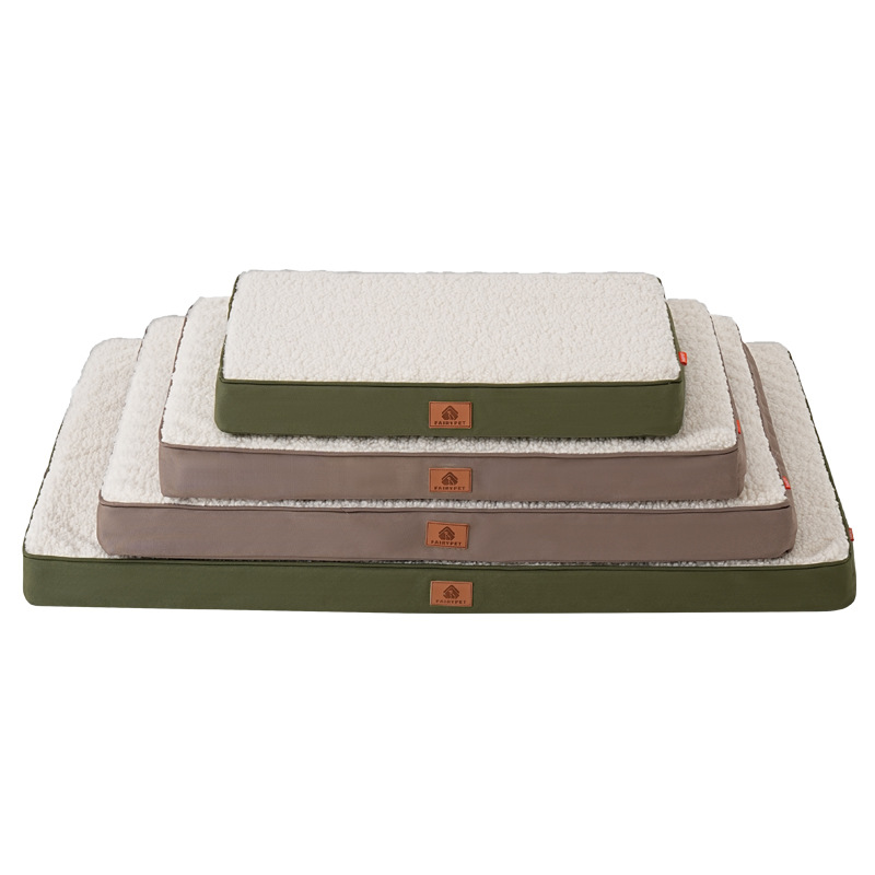 Calming Dog Bed - ペット用犬用パッド、取り外し可能、洗濯可能、オールシーズン対応、防湿犬用クッション、高弾性スポンジ、特注ペット用クッション
