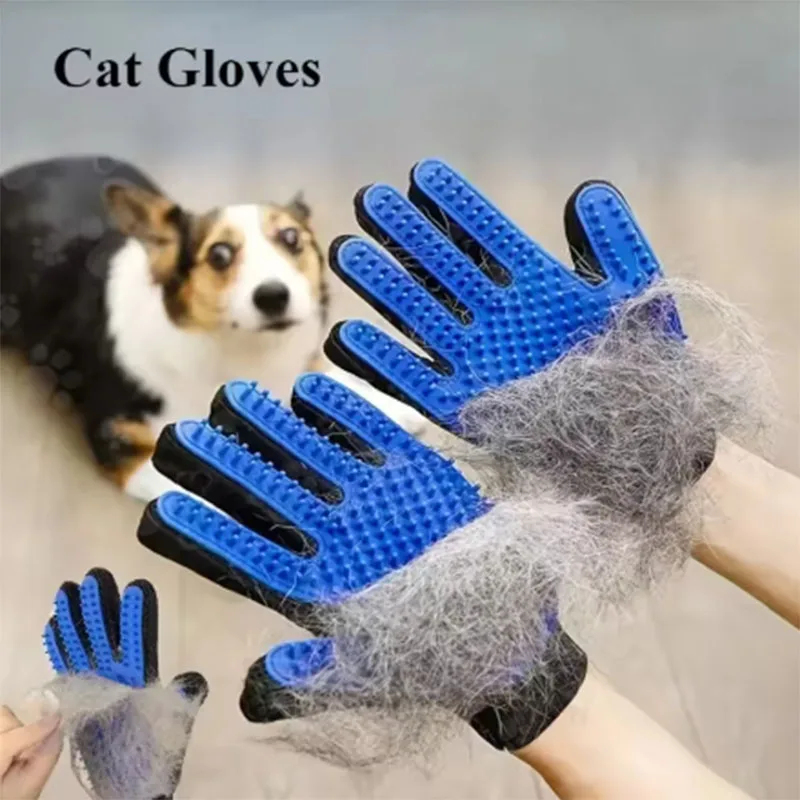 Pet Supplies Direct - ペットの毛取りグローブコームペット犬猫グルーミングクリーニンググローブ脱毛除去マッサージブラシ動物用品猫アクセサリー
