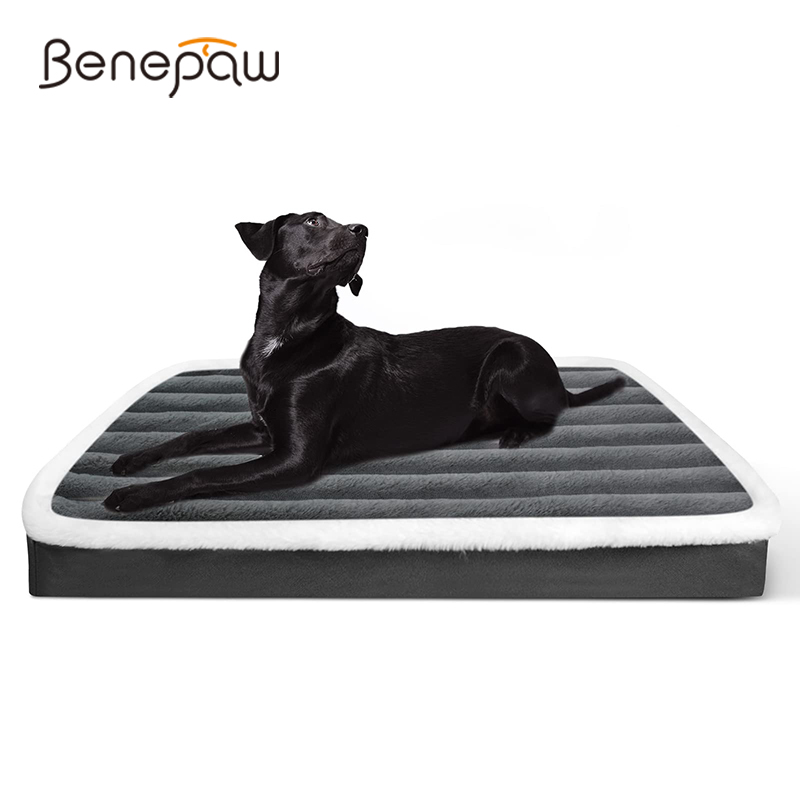 Calming Dog Bed - Benepaw ソフト整形外科犬ベッド洗える滑り止め卵箱泡犬小屋パッドペット睡眠マットクッション小中大品種