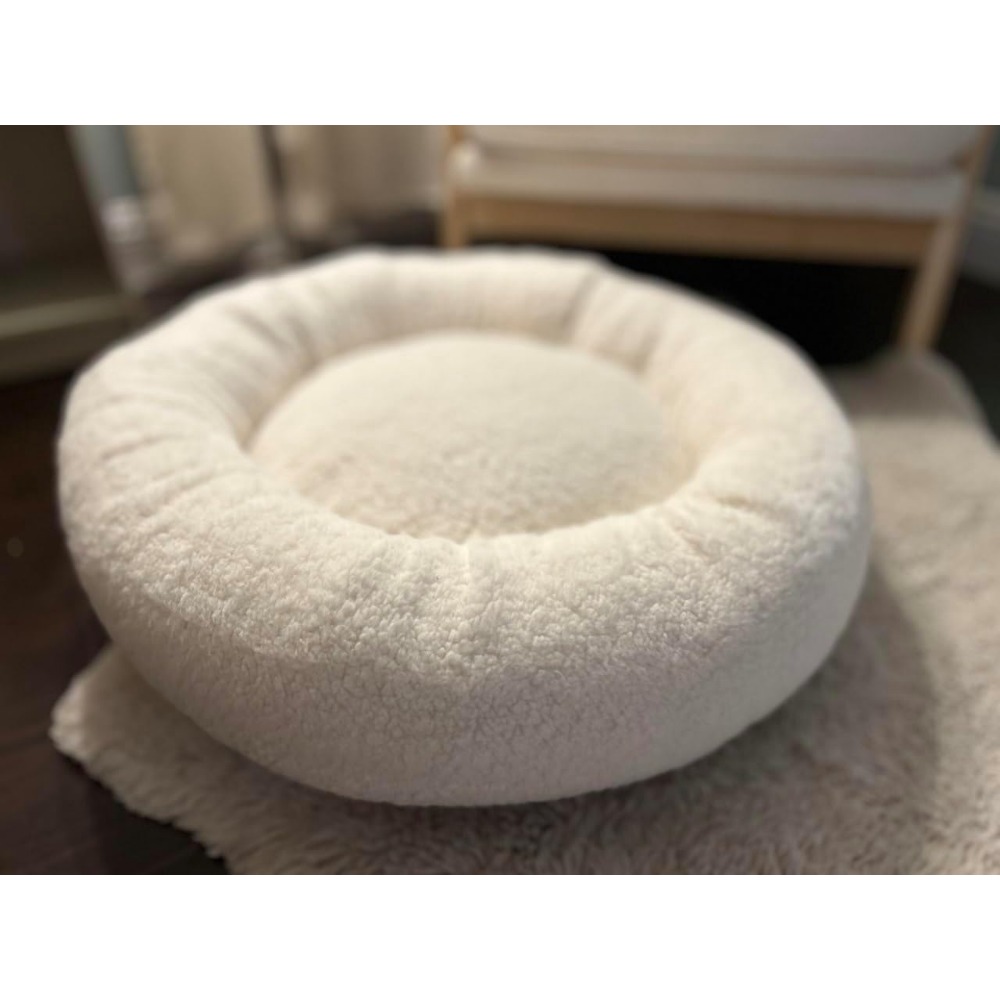 超ふわふわエンジェルヘア入りドーナツ型ペットベッド – 小型 - Calming Dog Bed のレビューと価格