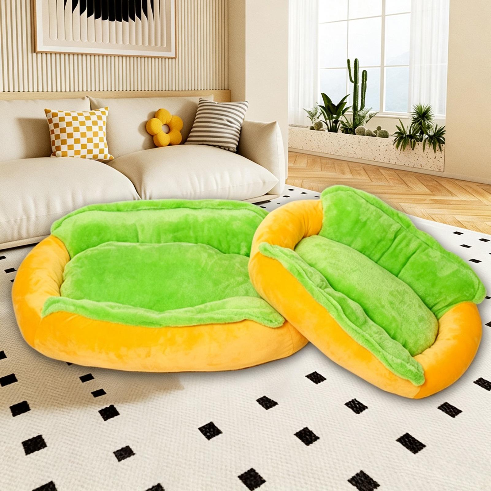 快適な犬用ベッド、フード型、滑り止め付きプラッシュクッション - Calming Dog Bed のレビューと価格
