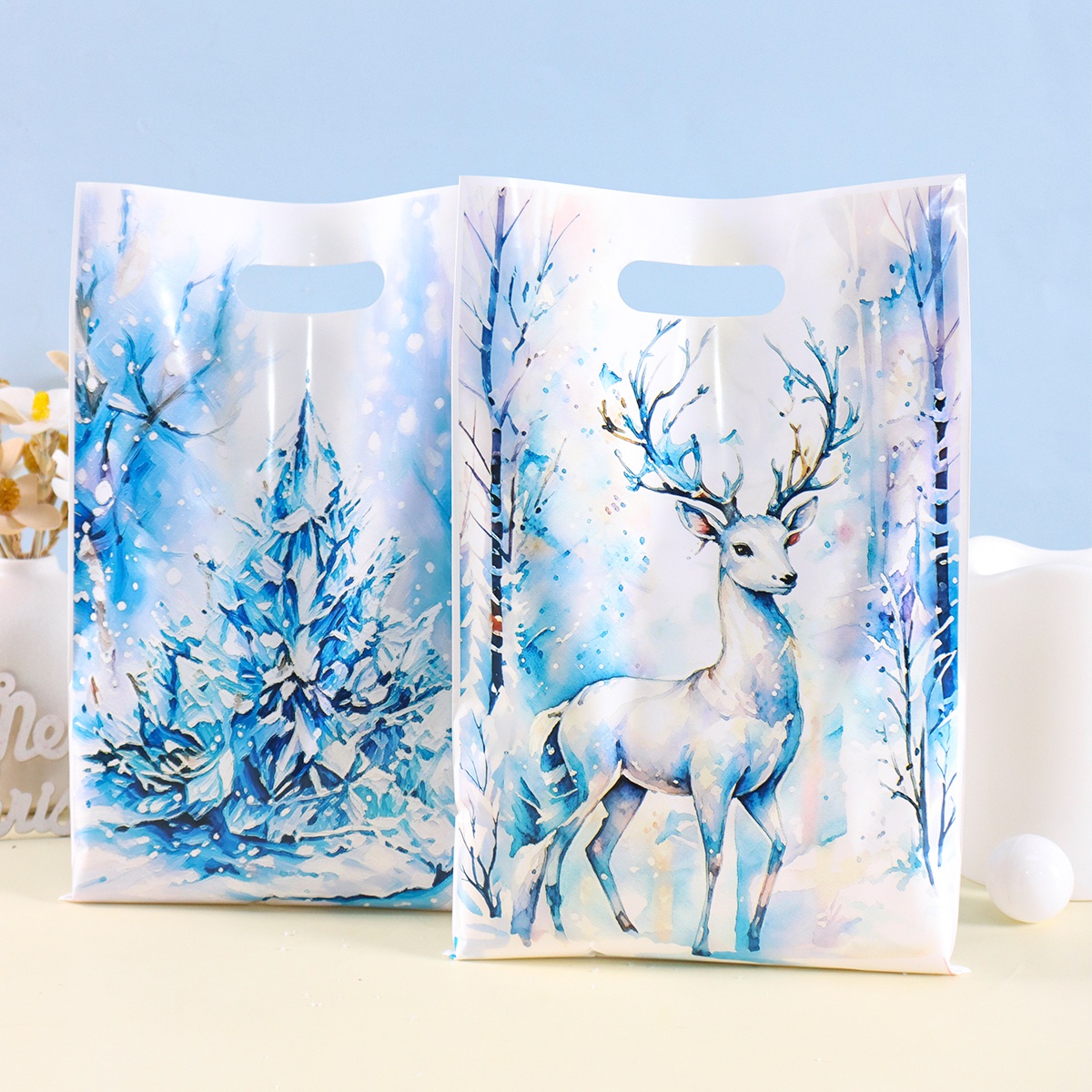 10/20/50 個メリークリスマスブルーギフトバッグ雪だる - Pet Supplies Direct のレビューと価格