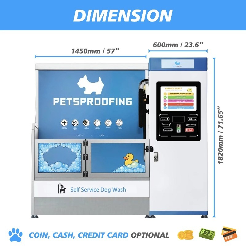 斬新なデザインの新型セルフサービス自動硬貨式大型犬用洗浄ステ - Pet Supplies Wash Station のレビューと価格