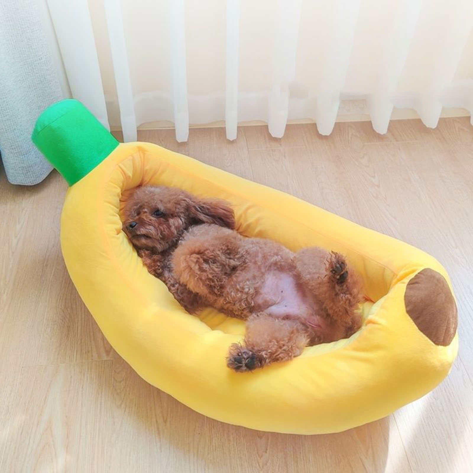 通気性のあるバナナ型の犬用ベッド,快適で柔らかい子犬用クッシ - Calming Dog Bed のレビューと価格