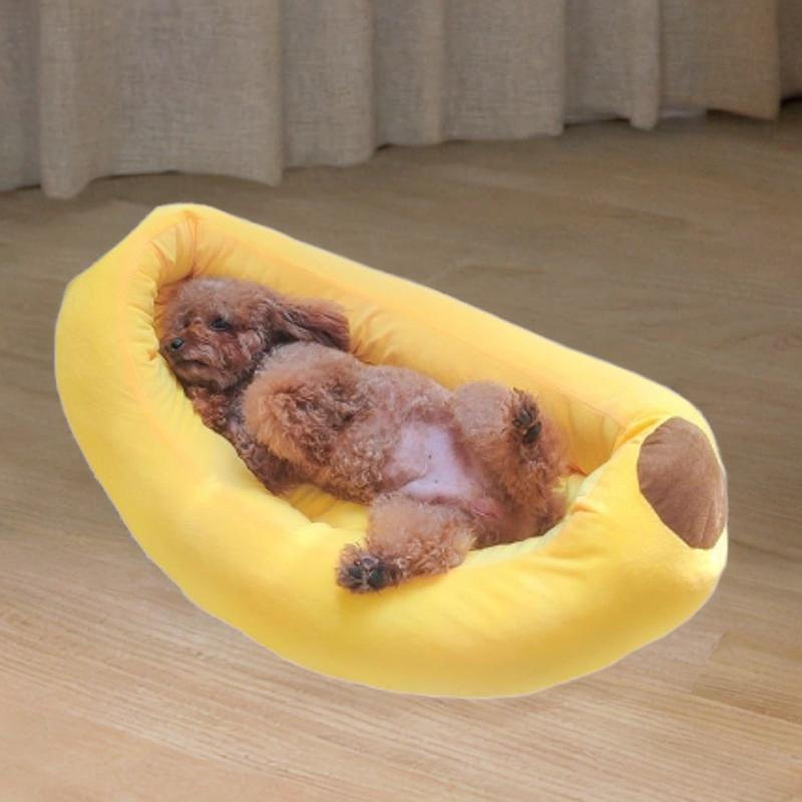 通気性のあるバナナ型の犬用ベッド,快適で柔らかい子犬用クッシ - Calming Dog Bed のレビューと価格