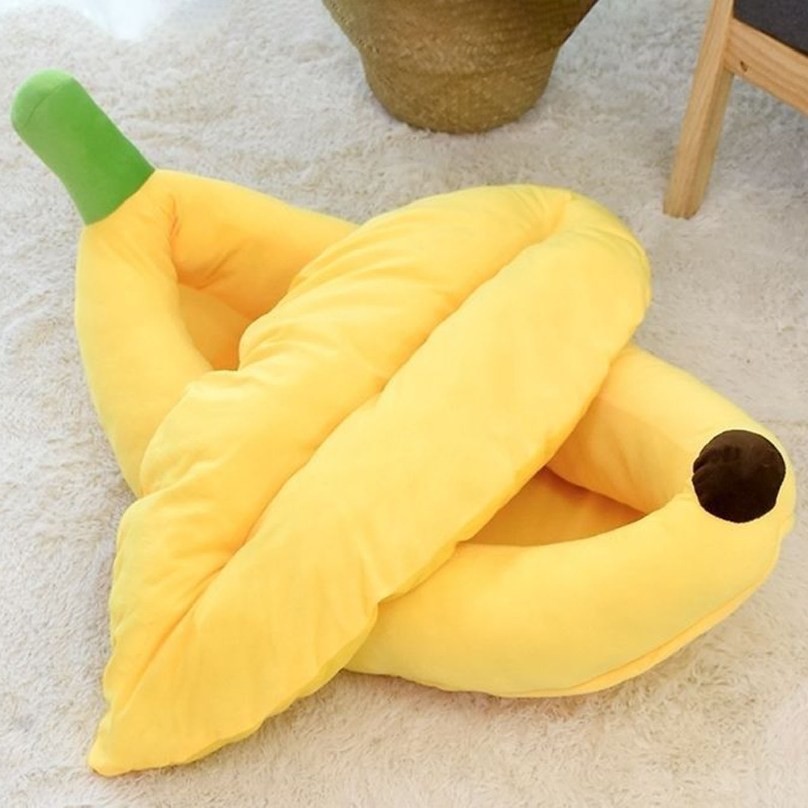 通気性のあるバナナ型の犬用ベッド,快適で柔らかい子犬用クッシ - Calming Dog Bed のレビューと価格