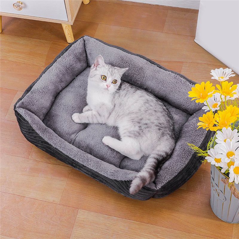 AEA9-グレー犬用ベッドペットスクエアプラッシュ犬用ケネル - Pet X Supplies & Tack Howell Photos のレビューと価格